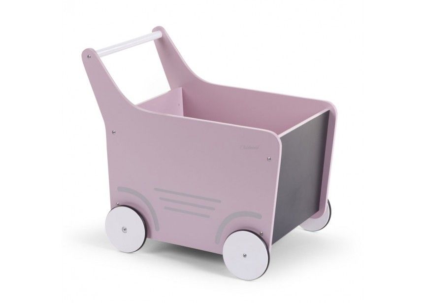 Childhome drvena kolica za igracke/guralica, pink