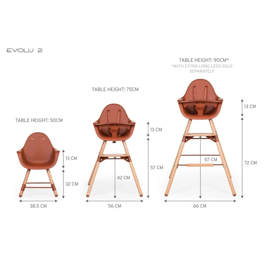 Childhome EVOLU 2 Hranilica 2 u 1, rust