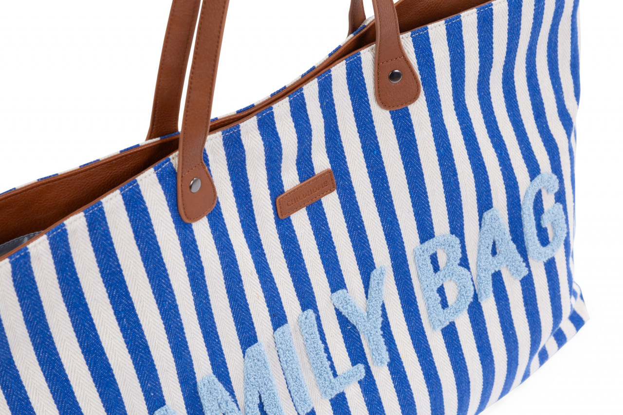 Childhome FAMILY BAG, Stripes - Electric Blue/Light Blue