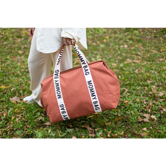 Childhome Mommy Bag ® Nursery Bag - Signature - Canvas - Terracotta 