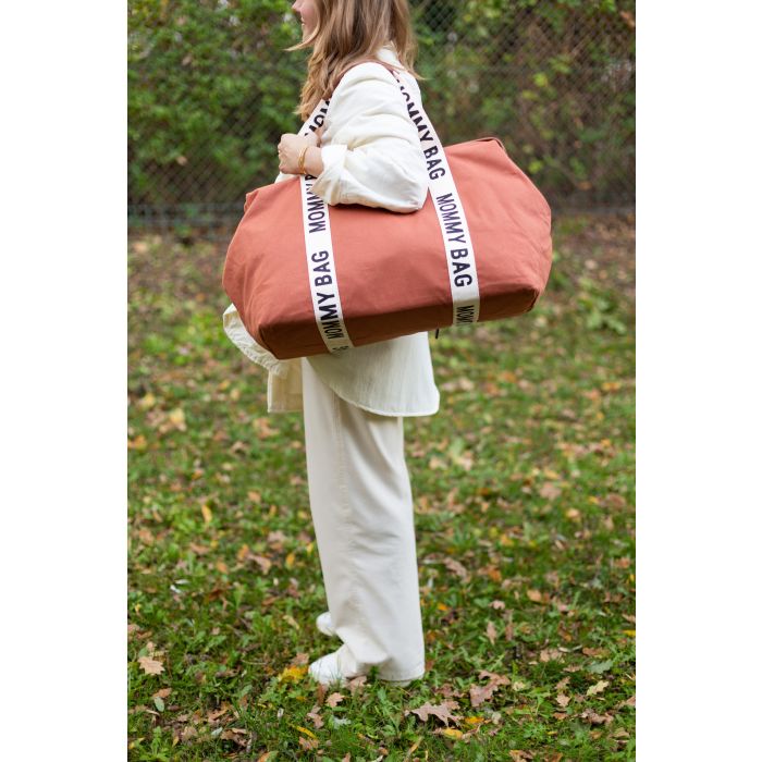Childhome Mommy Bag ® Nursery Bag - Signature - Canvas - Terracotta 