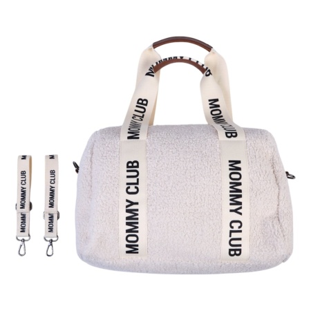 Childhome Mommy Club Nursery bag - Signature - Teddy Off White