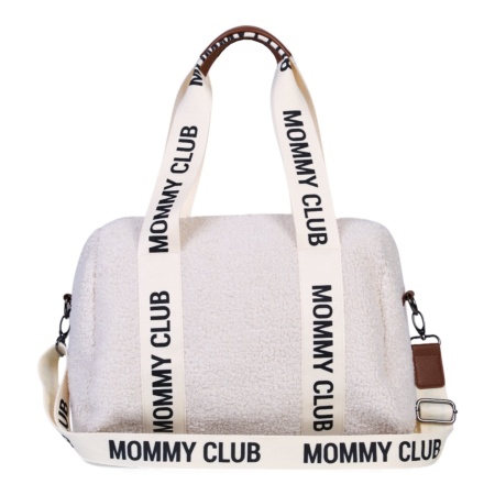 Childhome Mommy Club Nursery bag - Signature - Teddy Off White