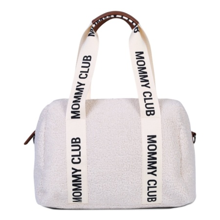 Childhome Mommy Club Nursery bag - Signature - Teddy Off White