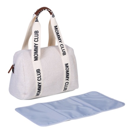 Childhome Mommy Club Nursery bag - Signature - Teddy Off White