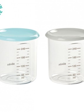 Beaba set 2 posude za čuvanje hrane- 240ml siva i sv. plava