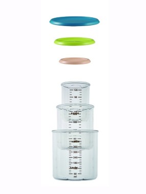 Beaba set 3 posude za čuvanje hrane - zelena 120ml, plava 250ml, nude 420ml