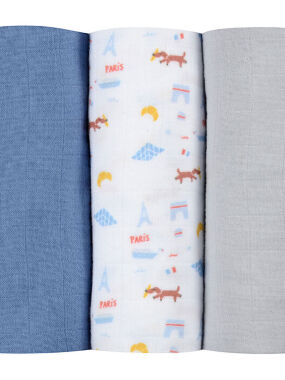 Beaba set od 3 pelene plavi Pariz