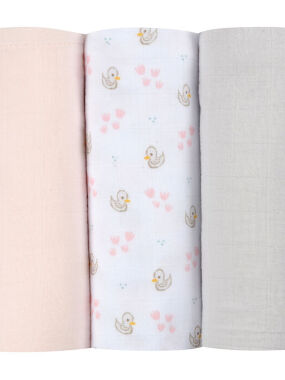 Beaba set od 3 pelene - roze patkice