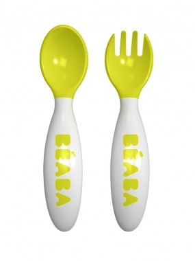 Beaba set viljuška i kašika neon