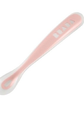 Beaba silikonska 1st kašičica pink