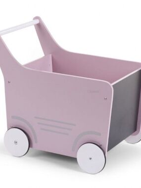 Childhome drvena kolica za igracke/guralica, pink