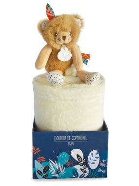 Doudou et Compagnie bež ćebe i plišani lavićv