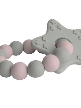 My teddy silikonska glodalica sa zvedom - roze